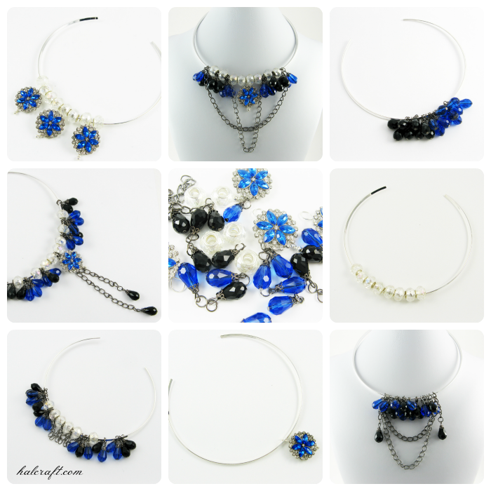 8 Blue Necklaces