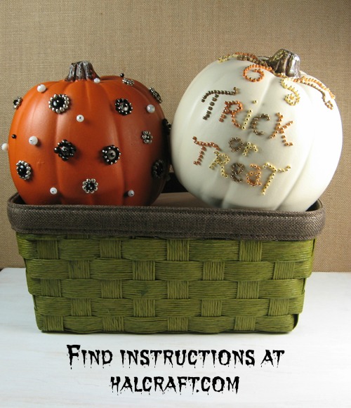 Beaded pumpkins - full step by step instructions at halcraft.com