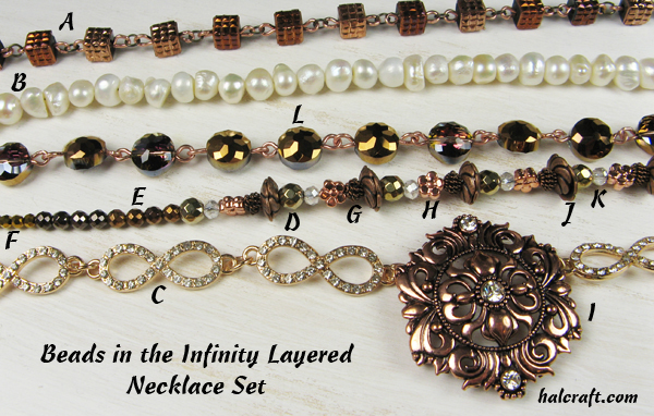 Beads used in the Infinity Layered Necklace Set