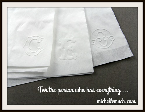 Special monogrammed tissues for CEOs