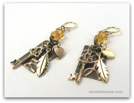 Golden earrings by Michelle Mach