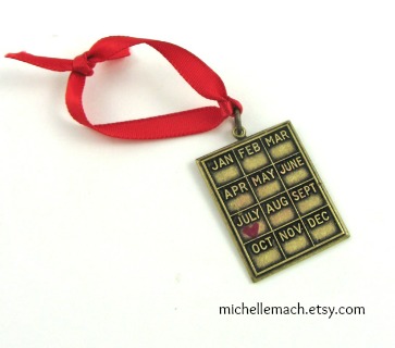 Heart Calendar Ornament by Michelle Mach