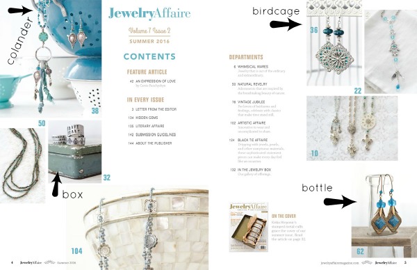 Jewelry Affaire Summer 2016 Table of Contents