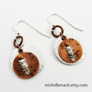 Owl earrings by Michelle Mach