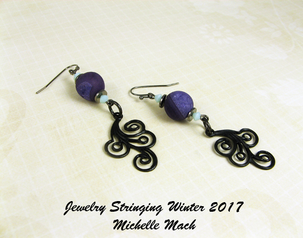 Purple Swirls Earrings by Michelle Mach