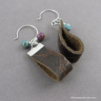 Rustic Leather Earrings by Michelle Mach