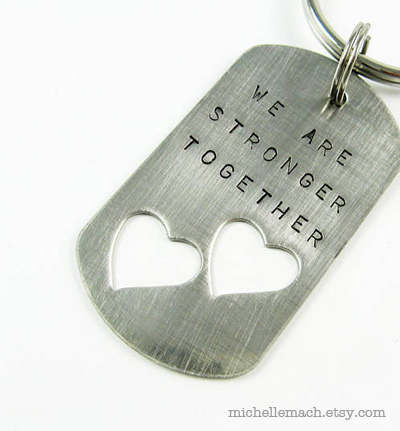 Stronger Together Steel Keychain by Michelle Mach