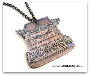 Typewriter pendant by Boo Beads