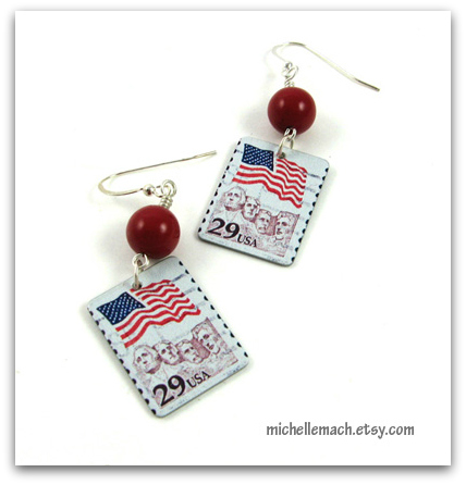 USA flag earrings