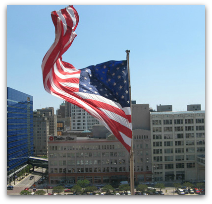 View of U.S. flag