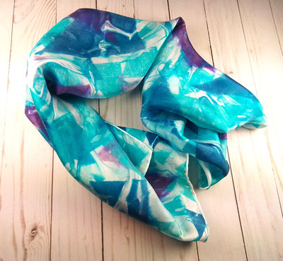 Blue dyed scarf by Michelle Mach